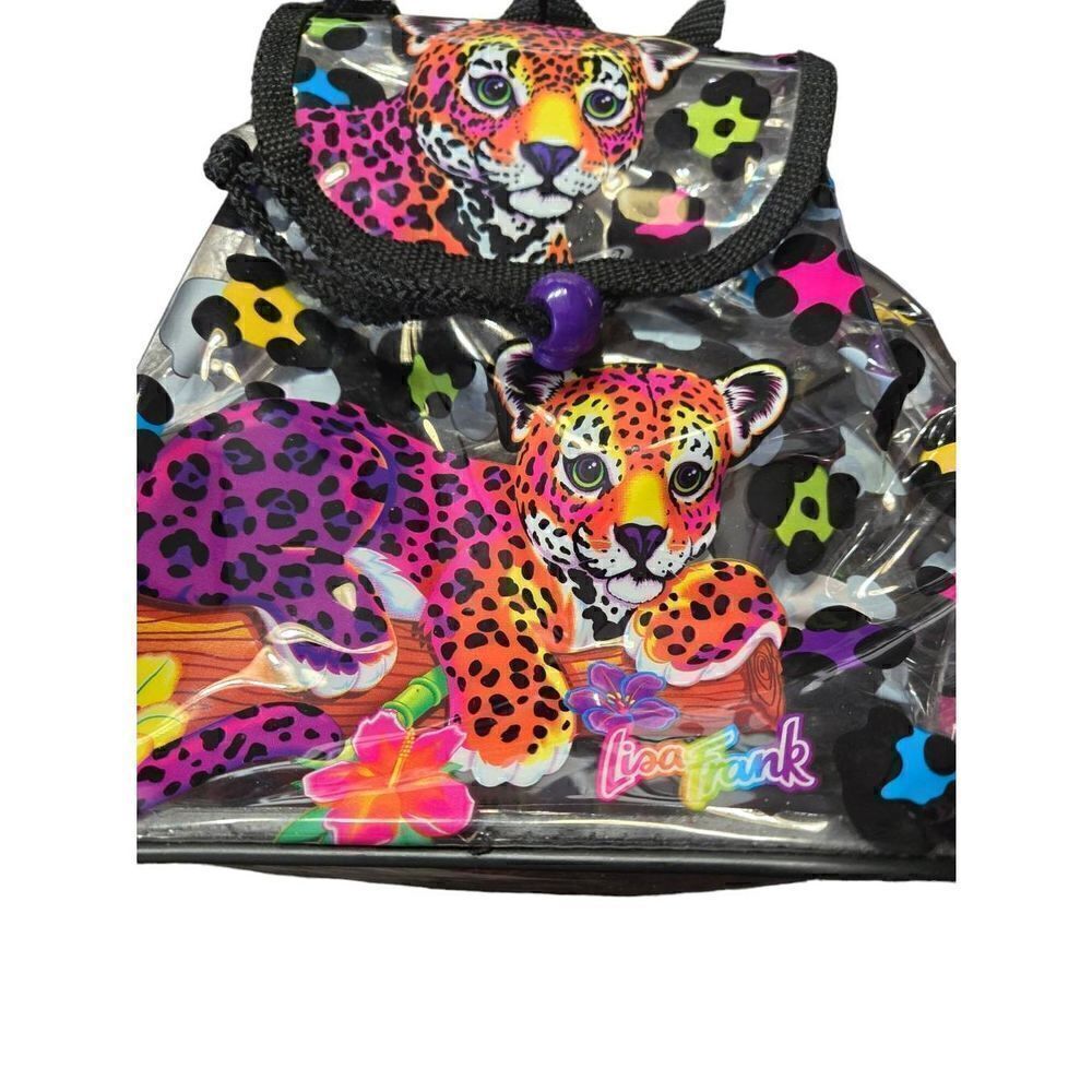 Lisa Frank 1990 Leopard Rainbow Cheetah Clear Backpack Vintage - Picture 3 of 6